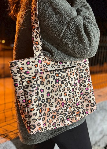 Renkli Desenli Fermuarlı Kadın Çanta - Görsel 2