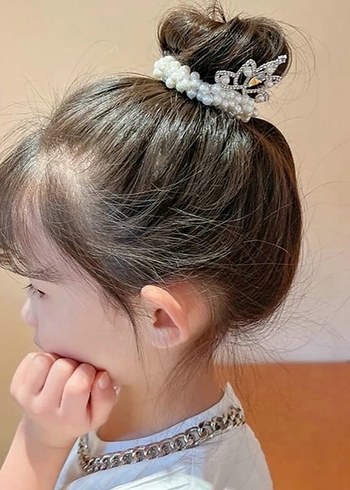 İnci Boncuklu Taçlı Beyaz Saç Aksesuarı - Görsel 3