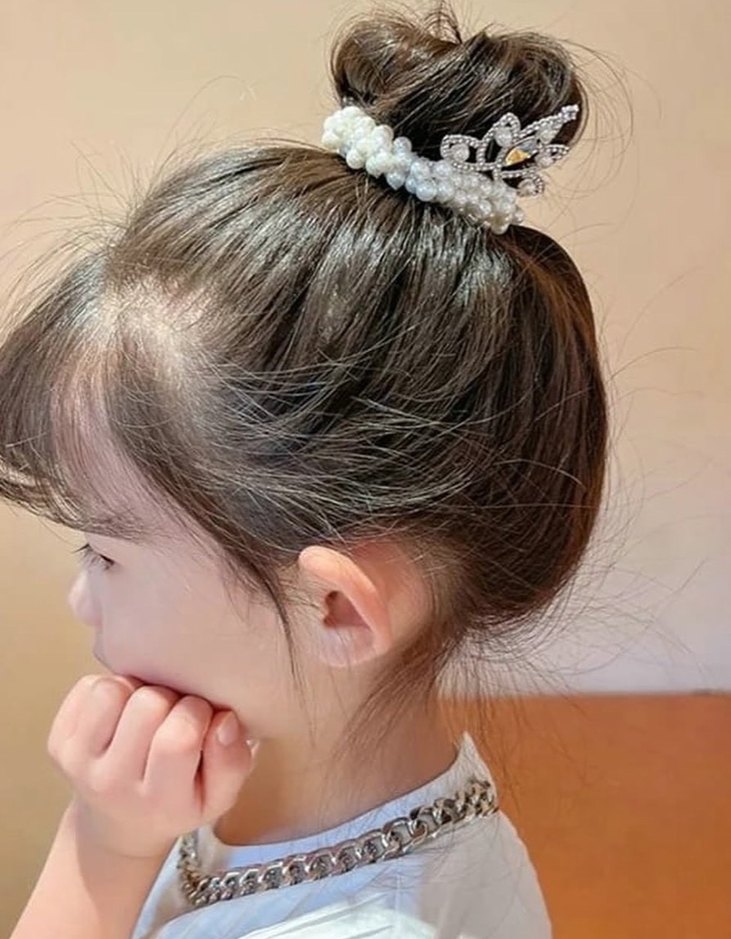 İnci Boncuklu Taçlı Beyaz Saç Aksesuarı - Görsel 3