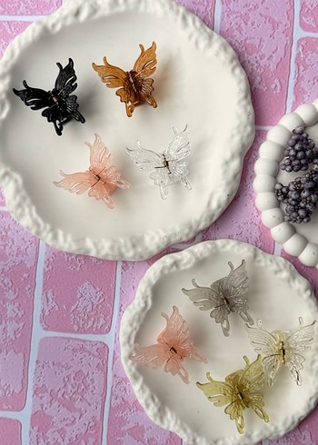 Renkli Dantel Detaylı Kelebek Toka Seti 4lü - Görsel 3