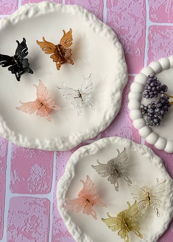 Renkli Dantel Detaylı Kelebek Toka Seti 4lü - Görsel 4