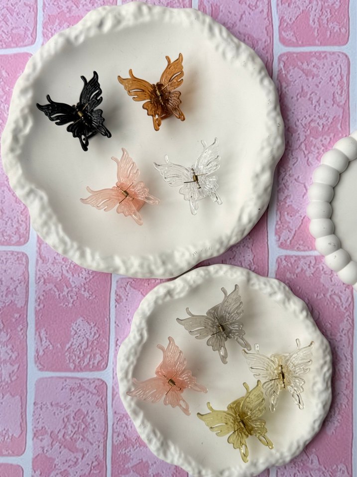 Renkli Dantel Detaylı Kelebek Toka Seti 4lü - Görsel 5