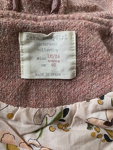 18-24 Ay Beden Zara kız çocuk 18-24 mont