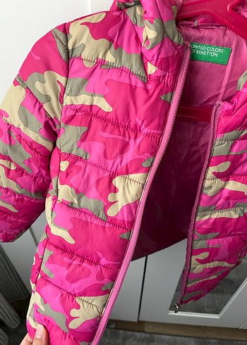 Kız Çocuk Pembe Kamuflaj Mont - Görsel 5