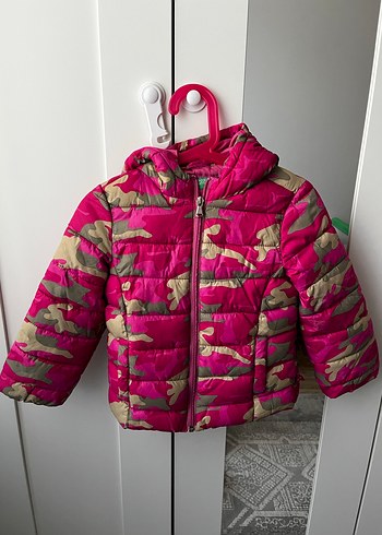 Kız Çocuk Pembe Kamuflaj Mont - Görsel 4