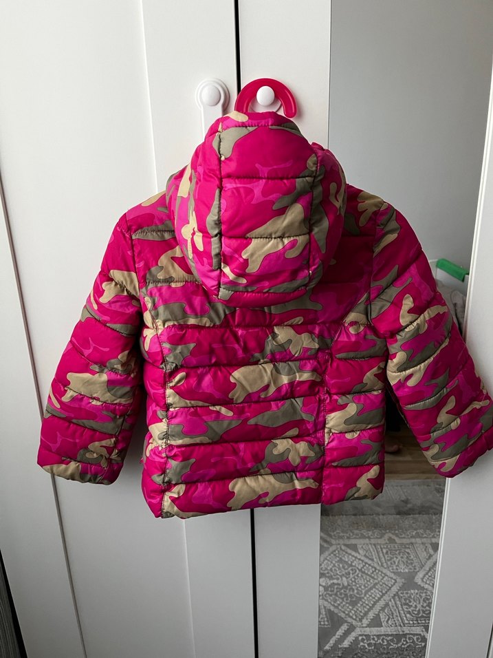 Kız Çocuk Pembe Kamuflaj Mont - Görsel 3