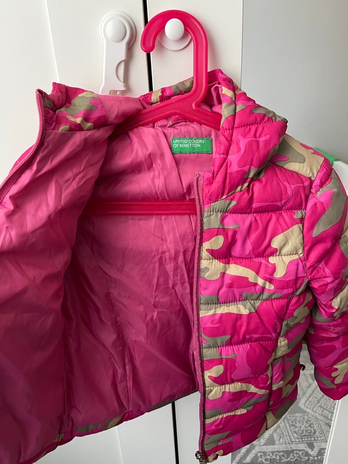 Kız Çocuk Pembe Kamuflaj Mont - Görsel 2