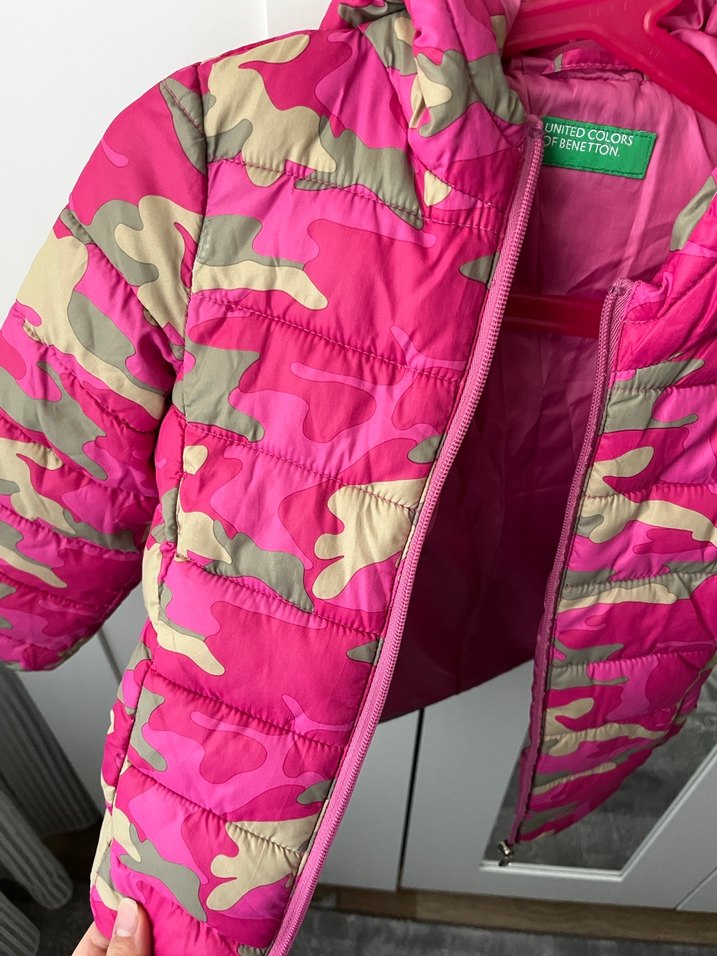 Kız Çocuk Pembe Kamuflaj Mont - Görsel 5