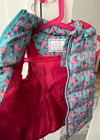 Çiçek Desenli Fermuarlı Kız Yeleği - Görsel 2