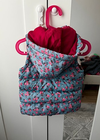 Çiçek Desenli Fermuarlı Kız Yeleği - Görsel 4