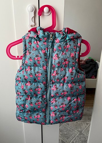 Çiçek Desenli Fermuarlı Kız Yeleği - Görsel 3