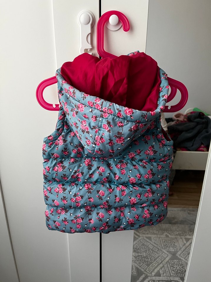 Çiçek Desenli Fermuarlı Kız Yeleği - Görsel 4