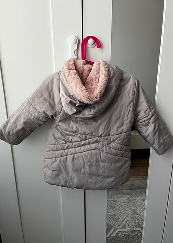 Kız Çocuk Gri Fermuarlı Kaban - Görsel 2
