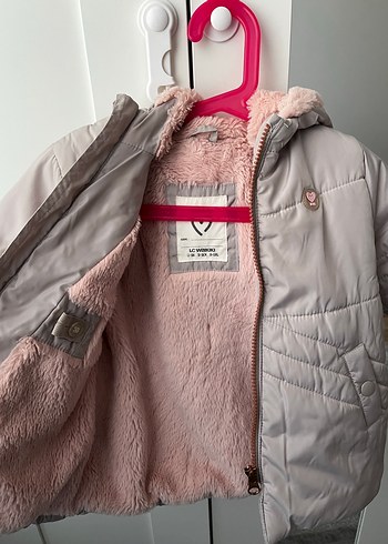 Kız Çocuk Gri Fermuarlı Kaban - Görsel 4