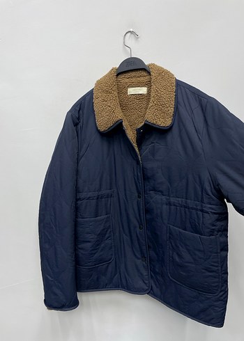 Kore Orijinal Teddy Yün Polarlı Yakalı Kışlık Kapitone Mont - Görsel 4