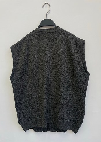 Gri Örgü Desenli Erkek Yelek - Görsel 3