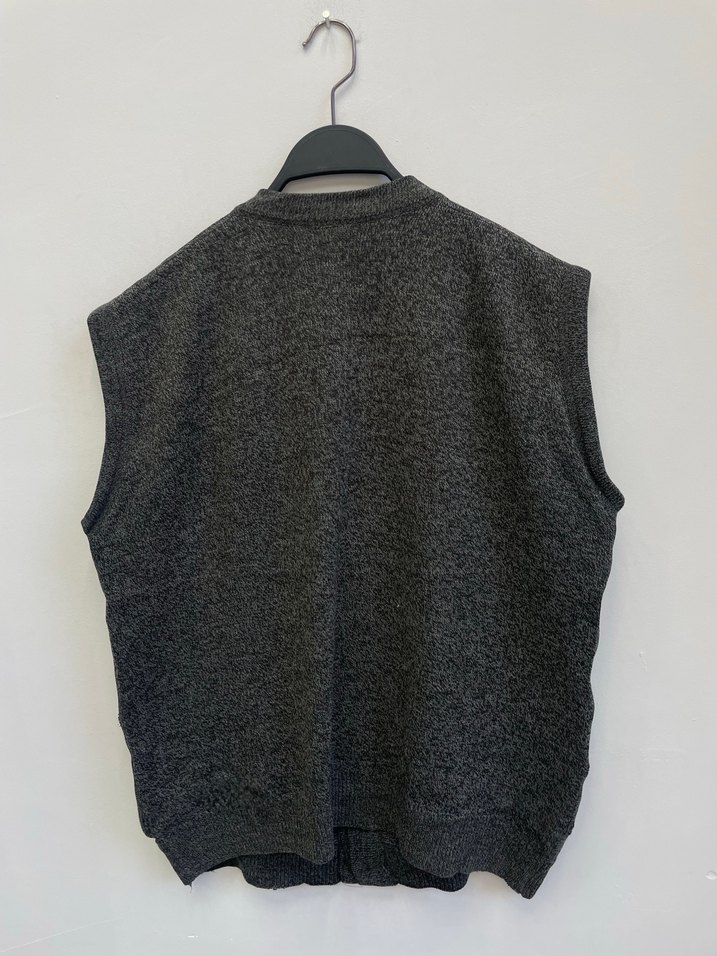 Gri Örgü Desenli Erkek Yelek - Görsel 3