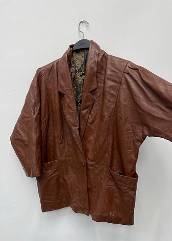 Kadın Kahverengi Hakiki Deri İtalya Mont - Görsel 2