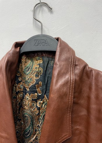 Kadın Kahverengi Hakiki Deri İtalya Mont - Görsel 3