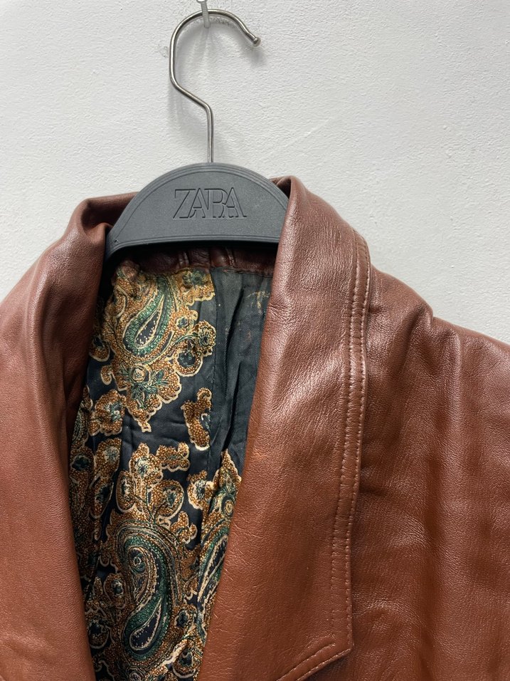 Kadın Kahverengi Hakiki Deri İtalya Mont - Görsel 3