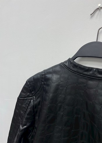 Kadın Siyah Hakiki Deri Biker Ceket - Görsel 5