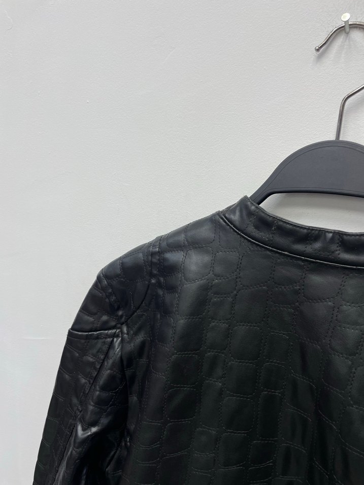 Kadın Siyah Hakiki Deri Biker Ceket - Görsel 5