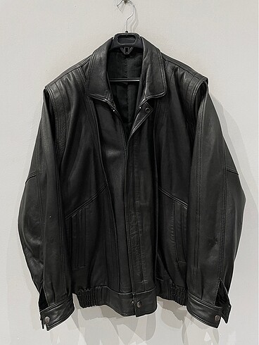 Deri ceket mont vintage bomber