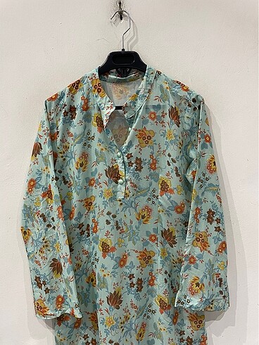 American Vintage İtalya Vintage Desenli Oversize Elbise
