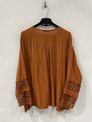 l Beden İtalya Vintage Desenli Oversize Bluz