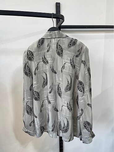 xl Beden Vintage Oversize Desenli Yazlık Gömlek