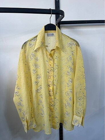 Vintage Oversize Desenli Yazlık Gömlek