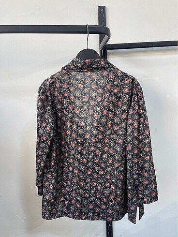 l Beden Vintage Oversize Desenli Yazlık Gömlek