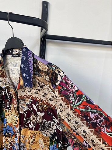 Vintage Love Vintage Oversize Desenli Yazlık Gömlek