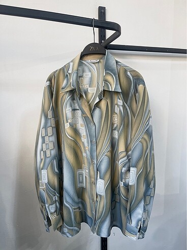 Vintage Oversize Desenli Yazlık Gömlek