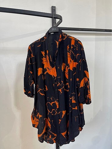 Vintage Oversize Desenli Yazlık Gömlek