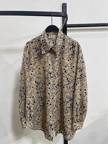 Vintage Oversize Desenli Yazlık Gömlek