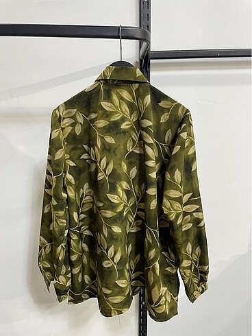 l Beden Vintage Oversize Desenli Yazlık Gömlek