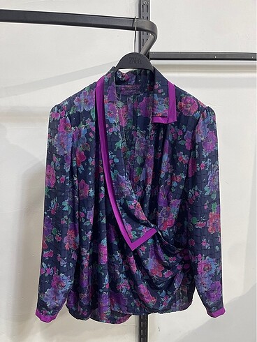 Vintage Oversize Desenli Yazlık Gömlek