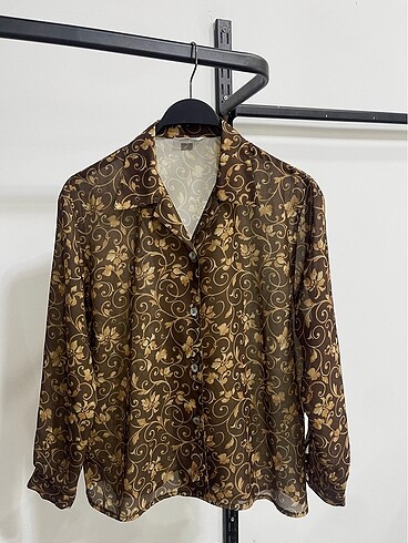 Vintage Oversize Desenli Yazlık Gömlek