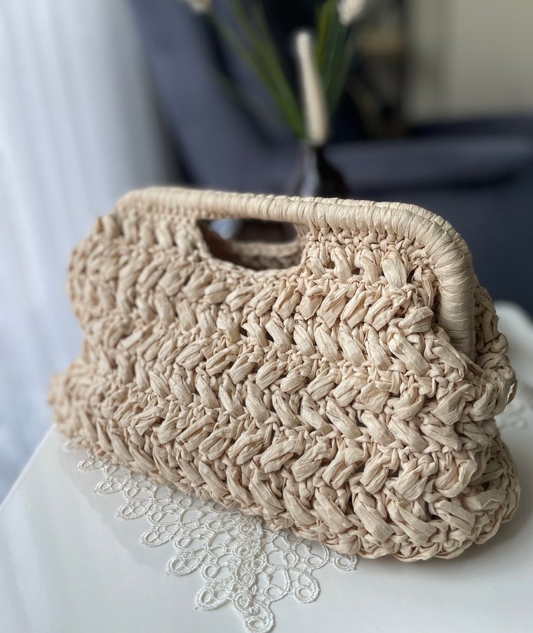 Bej Örgü Kadın El Çantası - Görsel 3