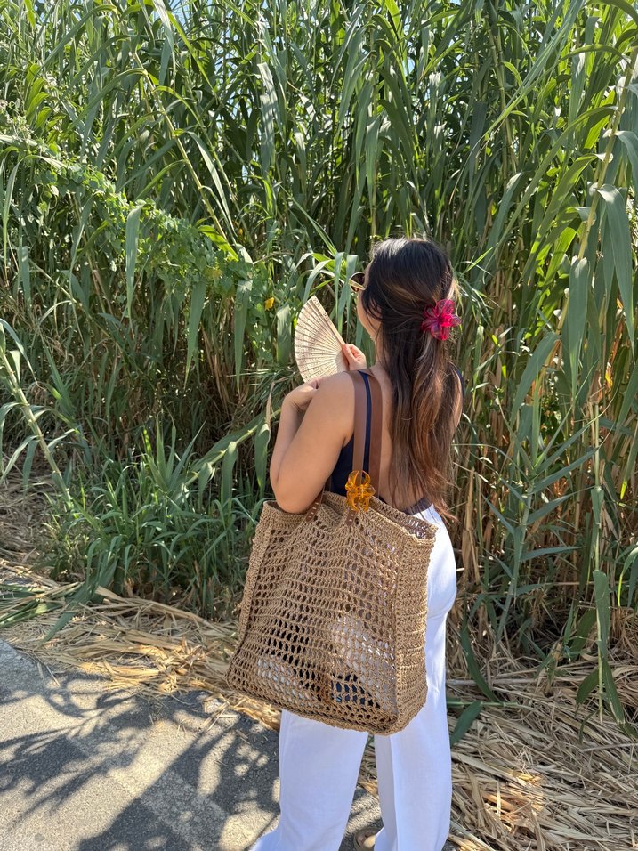 Dantel Detaylı Örgü Bohem Kadın Çanta - Görsel 4