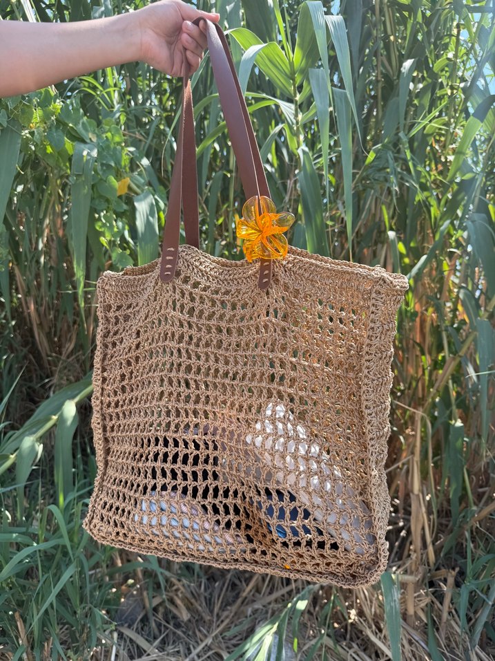 Dantel Detaylı Örgü Bohem Kadın Çanta - Görsel 3