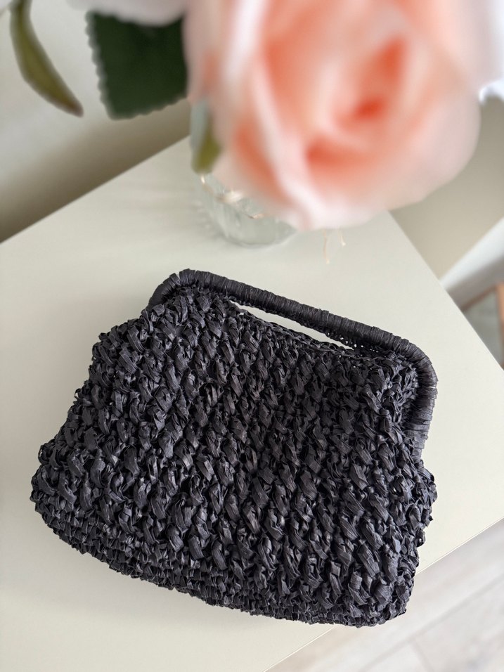 Bohem Gri Örgü Kadın El Çantası - Görsel 4