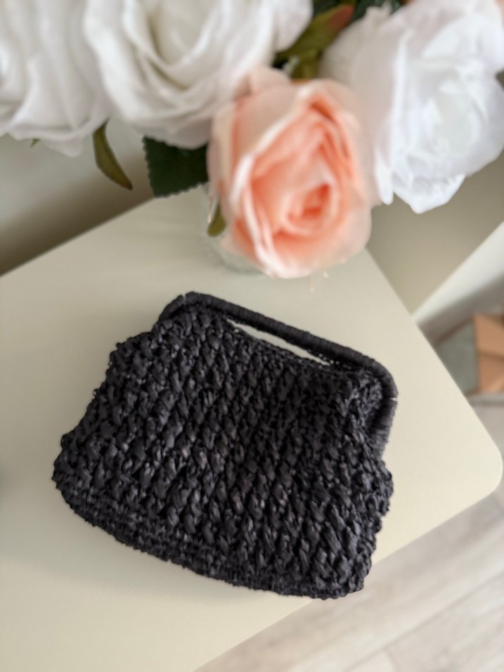 Bohem Gri Örgü Kadın El Çantası - Görsel 3