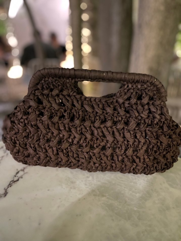 Bohem Örgü Kahverengi Kadın Çanta - Görsel 4