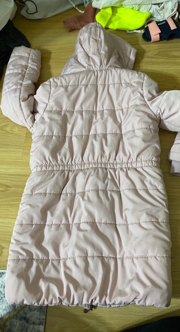 Düğmeli, Midi Boy, Beyaz Hamile Montu - Görsel 5