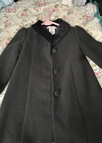 Düğmeli Siyah çocuk Kaban - Görsel 2