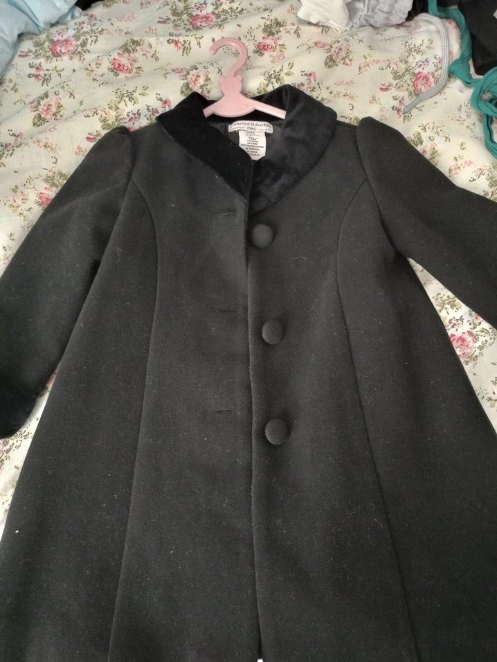 Düğmeli Siyah çocuk Kaban - Görsel 2