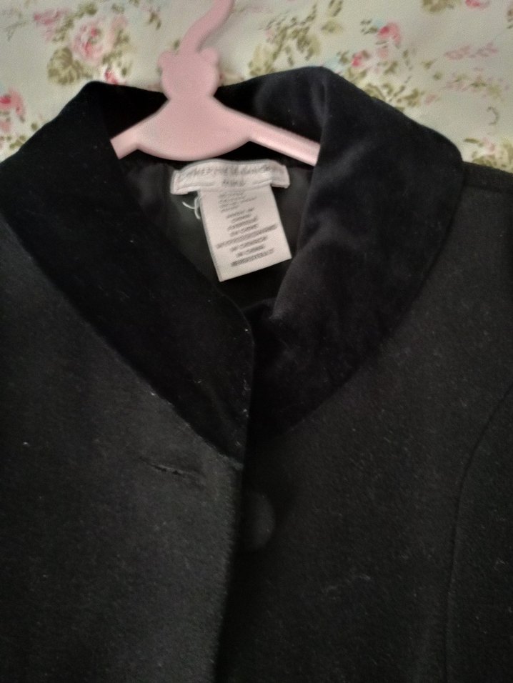 Düğmeli Siyah çocuk Kaban - Görsel 4