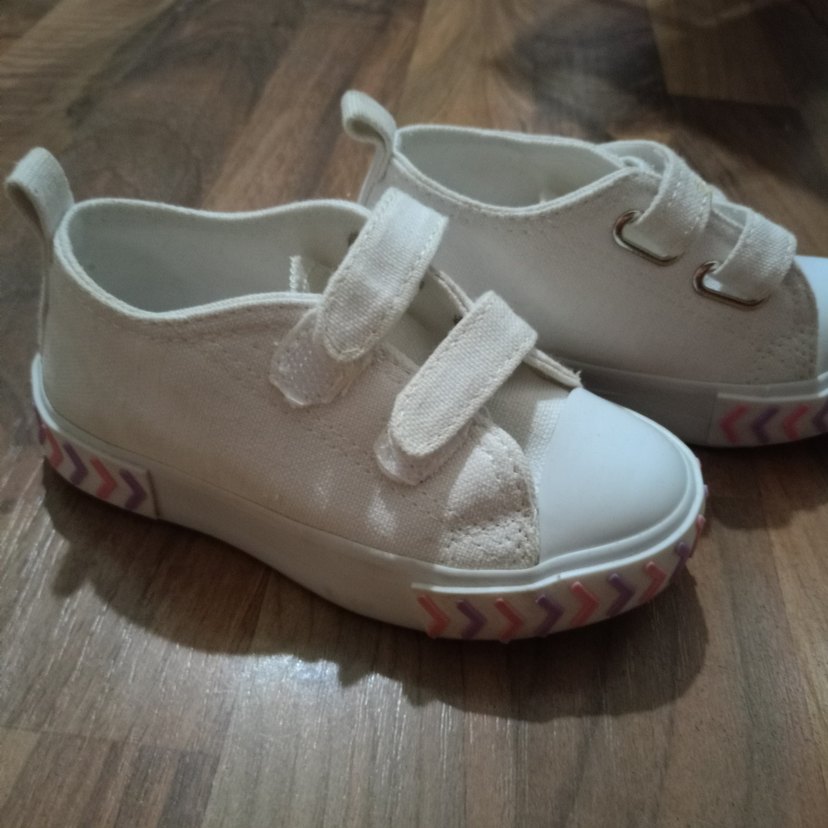 Kız Çocuk Beyaz Cırt Cırtlı Sneakers - Görsel 3